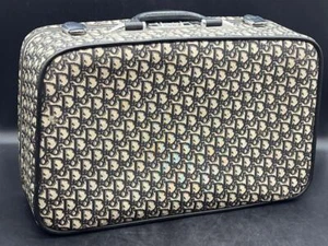 Vintage 1970s Christian Dior Logo Monogram Luggage Bag Suitcase Carry On - Picture 1 of 12