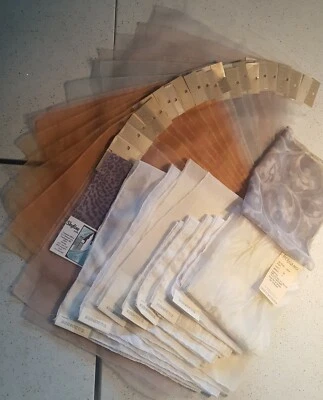 Designer SHEER FABRIC SAMPLES  Varied Makers, Sizes, Color,  Texture, Appliques - Image 1 of 4