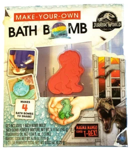JURASSIC WORRLD T-Rex MAKE YOUR OWN BATH BOMB Kit Magma Mango Scented – Makes 4! - Picture 1 of 6