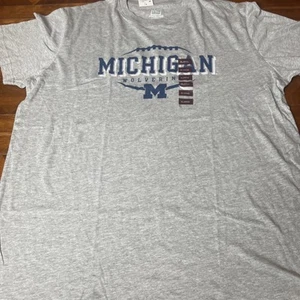 NEW Michigan Wolverines Grey and Blue  T-Shirt Pro Edge Size X-Large - Picture 1 of 10