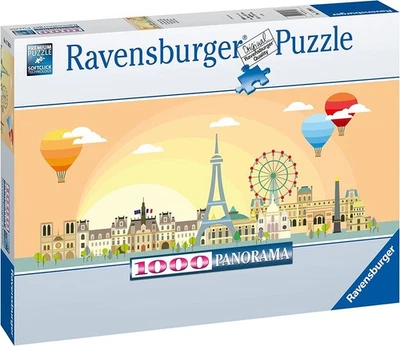 PUZZLE ravensburger 1000 PEZZI di 98 x 37,5 cm UN GIORNO A PARIGI panorama - Immagine 1 di 2