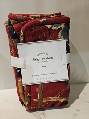Pottery Barn Brighton Euro Sham rojo floral Foto 1 de 4