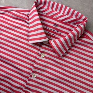 Renwick Golf Polo Shirt Womens Small Red White Striped Short Sleeve Casual - Picture 1 of 8