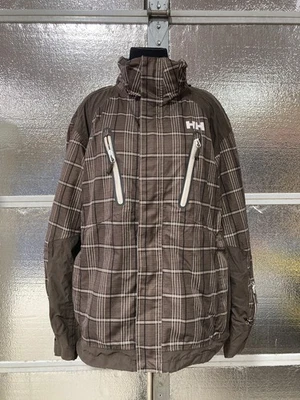 Helly Hansen Winter Jacket - Womens Medium - Snowboard Ski - Brown Plaid - Image 1 of 4