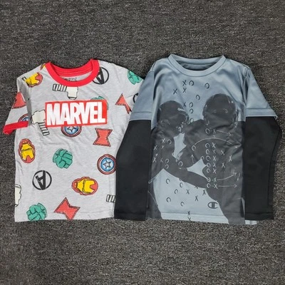 Boys Shirt Lot 5 Marvel & Champion Football Two Piece School Casual Play Set - Image 1 of 4
