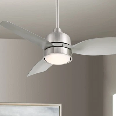36" Casa Vieja Verdin Brushed Nickel LED Damp Ceiling Fan with Remote - Image 1 of 4