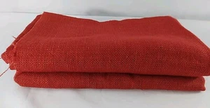 Vintage NOS 6 Plus Yards Red Burlap Fabric 36 Inches Wide - Picture 1 of 7