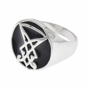Anillo de De Colección Sello de Plata de Lucifer Metal Satanás Sello Dedo Unisex Joyería Regalo - Imagen 1 de 7