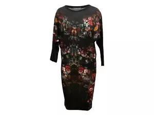 Black & Multicolor Alexander McQueen Floral Print Dress Size US S/M - Picture 1 of 5