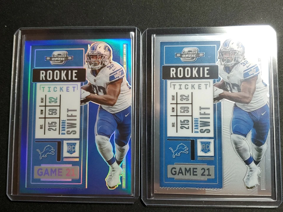 2020 Contenders Optic D'ANDRE SWIFT Blue Prizm Rookie /99 Detroit Lions RC - Image 1 of 2
