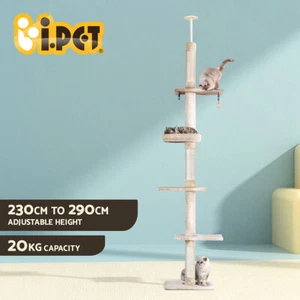 i.Pet Cat Tree 290cm Tower Scratching Cats Post Scratcher Floor to Ceiling Bed - Picture 1 of 8