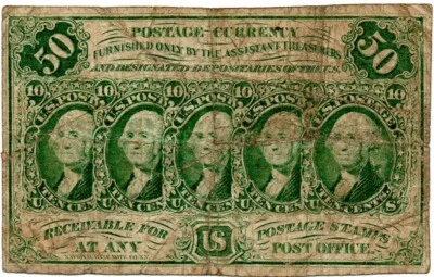 FR 1313 - 50 CENT 1ST ISSUE POSTAGE CURRENCY, STRAIGHT EDGE NO ABCo, VERY SCARCE - Image 1 of 4