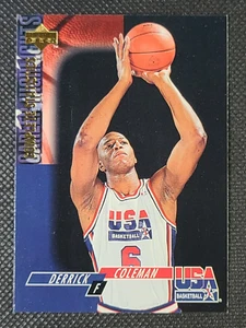 1994 Upper Deck USA Gold Medal Nets Card #6 Derrick Coleman/Career Statistics - Picture 1 of 3