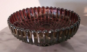 Imperial Carnival Glass Scroll Embossed Amethyst Iridized Bowl - Picture 1 of 6