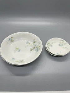 Haviland Limoges Floral Scalloped Shallow Finger Bowls 2 Large 2 Small France - Picture 1 of 5