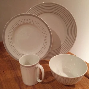 Lenox / Kate Spade New York Charlotte Street East Grey 4pc Place Setting ~ NIB - Picture 1 of 5