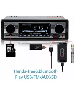 12V FM Car Stereo Radio Bluetooth 1 DIN wired with Honda Acty wiring harness - Picture 1 of 10