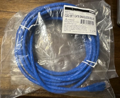 C2G 15ft (4.6m) Cat6 Ethernet Network Patch Cable - Blue - Image 1 of 4
