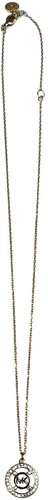 Collana Michael Kors cerchio tono oro logo Mk MKJ4098710 nuova con etichette