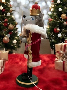 Christmas Wooden Mouse King Nutcracker Ballet 14" Classic Rat King Solider - Picture 1 of 6