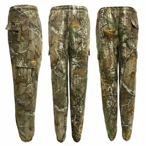 MENS FLEECE JUNGLE PRINT CAMO CARGO COMBAT JOGGERS JOGGING BOTTOMS PANTS S- 5XL - Picture 1 of 1