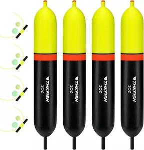 THKFISH Slip Bobbers Floats, EVA Foam Slider 2OZ-4PCS, YELLOW BLCAK - Picture 1 of 6