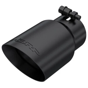 MBRP T5122BLK Stainless Steel Black Angled Round 3 inch Universal Exhaust Tip - Picture 1 of 3
