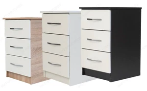 Modern 3Drawers Bedside Cabinet Wooden Storage Bedroom Furniture Assembled - Picture 1 of 10