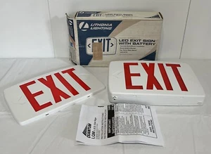 Lithonia Lighting LQM S W 3 R 120/277 EL N M6 LED Emergency/Exit Sign, Red - Picture 1 of 9