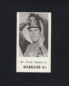 1969 Oakland A's Jack in the Box #29 CHUCK DOBSON Andersen RARE