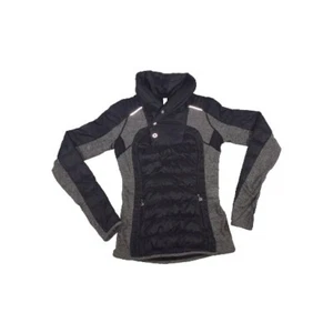 Lululemon RUN INSULATOR Pullover Down Fill Black Jacket Womens Size 4 - Picture 1 of 8