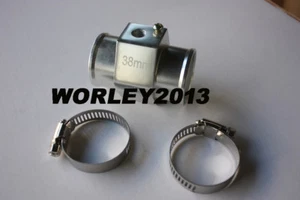 Radiator hose coolant water temperature sender Gauge sensor adaptor 38 mm silver - Bild 1 von 7