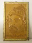 Vintage Carved Wood Plaque Of Priest's Face & Prays, Framed Christian Painting