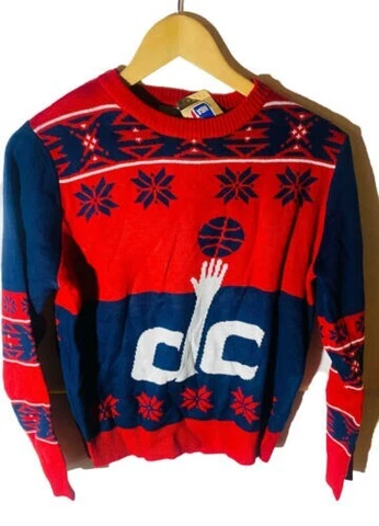 Youth Washington Wizards On-Court Graphic Crew Fleece Sweater, Navy/Red, Large Cover