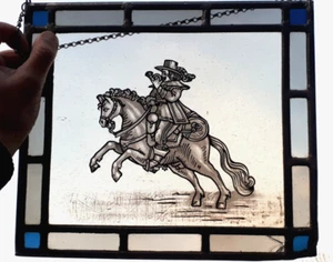 18cm Bleiverglasung Blei Bunt Glas fenster bild Glasmalerei Friedensreiter 1648 - Bild 1 von 6