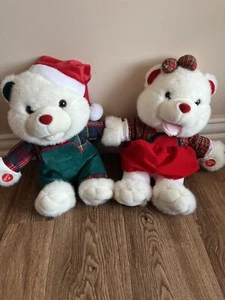 RAR Vintage Plüsch Stofftier Weihnachten Teddybären Junge & Mädchen Gread American Fun - Bild 1 von 8