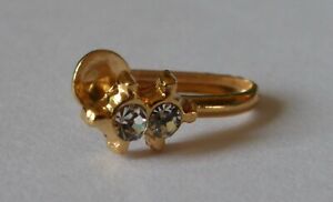 Sparkly Crystal Indian Nose Clip - Gold Finish (NC12)
