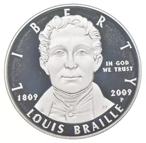 2009-P Proof Louis Braille Commemorative Silver Dollar $1 *0681 - Picture 1 of 3