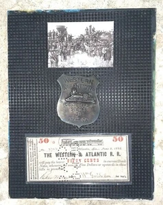 WESTERN & ATLANTIC RAILROAD CIVIL WAR 1862 50 CENT BILL w Fantasy Pin & Pic - Picture 1 of 10