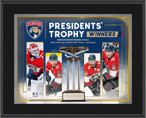 Florida Panthers 10" x 13" 2022 Presidents' Trophy Sublimated Plaque Cover