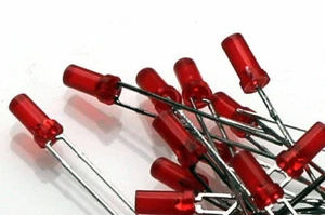 Liteon LTL2221AL Red 3mm LED Round Flat Top Flanged Base 10 Pieces MBD018A - Picture 1 of 1