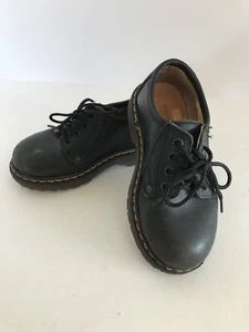 Nordstrom Toddler Boy's Black With Lace Leather Shoes - US Size 10.5/ 27 - Picture 1 of 5