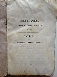 LIBRO ANTICO BROSSURE ORIGINALE "ISTORIE PISANE"1848 - Imagen 1 de 1