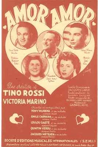AMOR AMOR BY TINO ROSSI 1943 SHEET MUSIC FREE USA SHIPPING VERY GOOD COND - Imagen 1 de 1