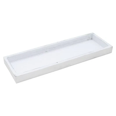 Holz Kerzen Tablett weiß rechteckig 40 x 30 cm - Deko Geschenk Brett Weihnachten - Bild 1 von 3