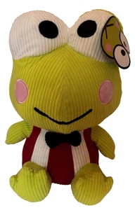 NWT 2024 Sanrio Keroppi Corduroy Large 16x11 Plush Red & White Stripe W/Bow Tie - Picture 1 of 2