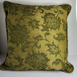 Cuscino damascato muschio verde vintage 12” x 12” elegante cuscino accento floreale - Foto 1 di 7