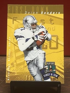 1997 Playoff First and Ten Kickoff Cowboys Football Card #180 Deion Sanders - Picture 1 of 2