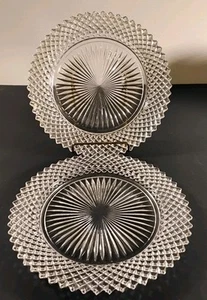 Juego de 2 platos de cena de ensalada vintage transparentes de 8,5" diseño “Miss América” - Imagen 1 de 8