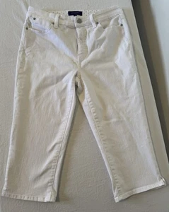 Talbots Damen weiß Pedal Pusher Capri Jeans Coastal Preppy Größe 6 - Bild 1 von 5